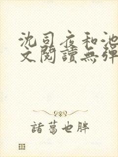 沈司夜和池茵全文阅读无弹窗笔趣阁