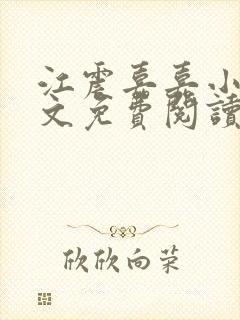 江震嘉嘉小说全文免费阅读最新章节封面