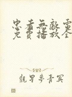 忠者无敌电视剧免费播放全集