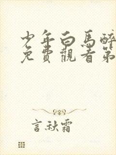 少年白马醉春风免费观看第9集