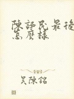 陈译民最后结局怎么样