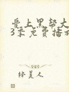 爱上黑帮大佬第3季免费播放