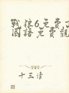 战狼6免费高清国语免费观看