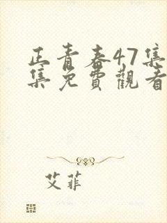 正青春47集全集免费观看