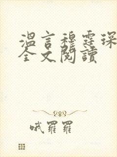 温言穆霆琛小说全文阅读封面