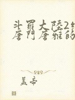 斗罗大陆2绝世唐门唐雅的身份封面