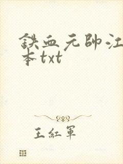 铁血元帅江天全本txt封面