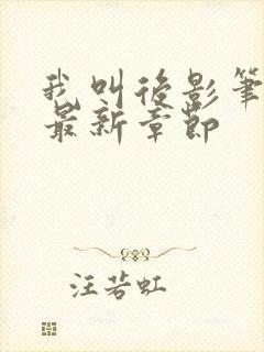 我叫后影笔趣阁最新章节