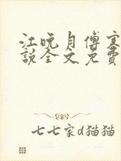 江晚月傅寒川小说全文免费阅读