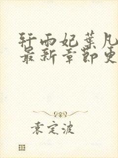 轩雨妃叶凡小说最新章节更新