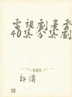 电视剧麦香1到40集分集剧情介绍封面