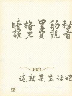 暗格里的秘密小说免费观看完整版