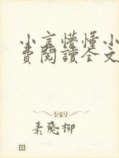 小言懵懂小说免费阅读全文无弹窗