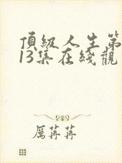 顶级人生第一季13集在线观看免费最新