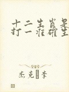 十二生肖是大哥打一准确生肖