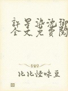 许星染沈御小说全文免费阅读封面