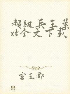 超级兵王叶谦txt全文下载