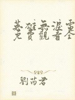 英雄无泪电视剧免费观看全集封面