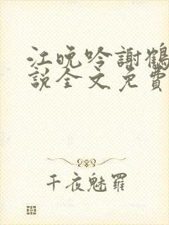 江晚吟谢鹤鸣小说全文免费阅读