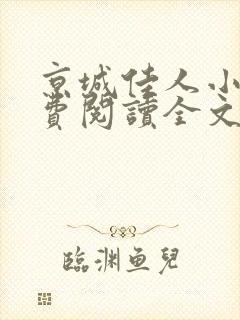 京城佳人小说免费阅读全文最新章节