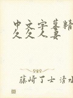 中文字幕精品久久久人妻