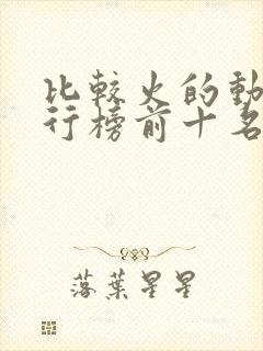 比较火的动漫排行榜前十名