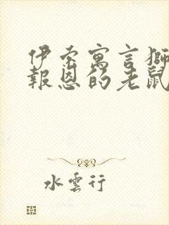 伊索寓言狮子和报恩的老鼠读后感20字封面