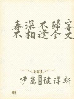 春深不归客清梦不相逢全文