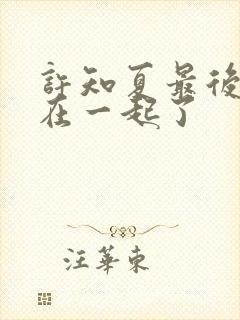 许知夏最后和谁在一起了封面