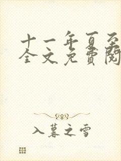 十一年夏至小说全文免费阅读