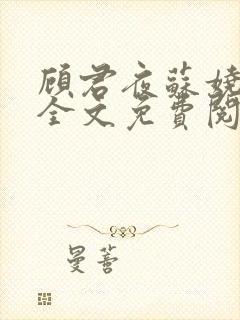 顾君夜苏娆小说全文免费阅读最新章