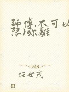 师傅,不可以(限)弥骓封面