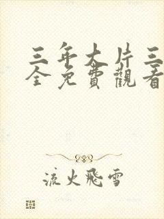 三年大片三年大全免费观看国语