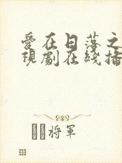 爱在日落之前电视剧在线播放