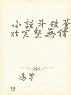 小说斗破苍穹txt完整无错版封面