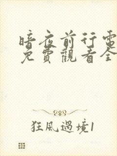 暗夜前行电视剧免费观看全集高清