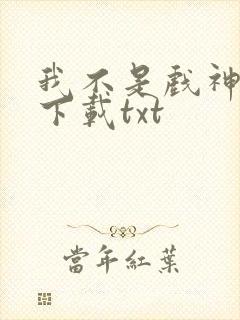 我不是戏神小说下载txt