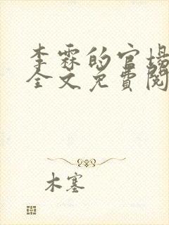 李霖的官场小说全文免费阅读封面