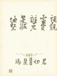 他是谁电视剧完整版免费观看高清