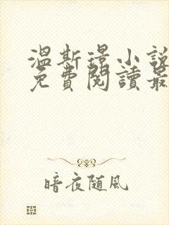 温斯璟小说全文免费阅读最新章节