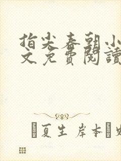 指尖春朝小说全文免费阅读笔趣阁封面