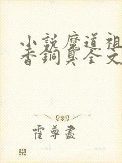 小说魔道祖师墨香铜臭全文封面