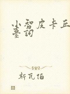 小智皮卡丘经典台词