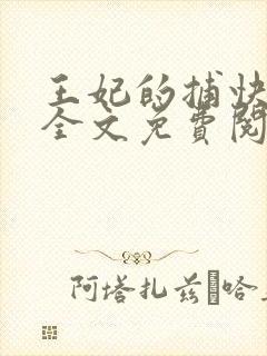 王妃的捕快生涯全文免费阅读