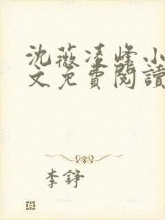 沈薇凌峰小说全文免费阅读最新章节