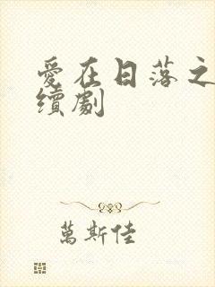 爱在日落之前连续剧封面