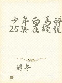 少年白马醉春风25集在线观看免费