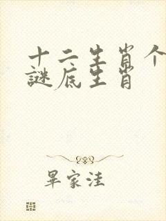 十二生肖个个知谜底生肖