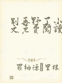 别再野了小说全文免费阅读无弹窗