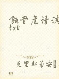 蚀骨危情淇老游txt